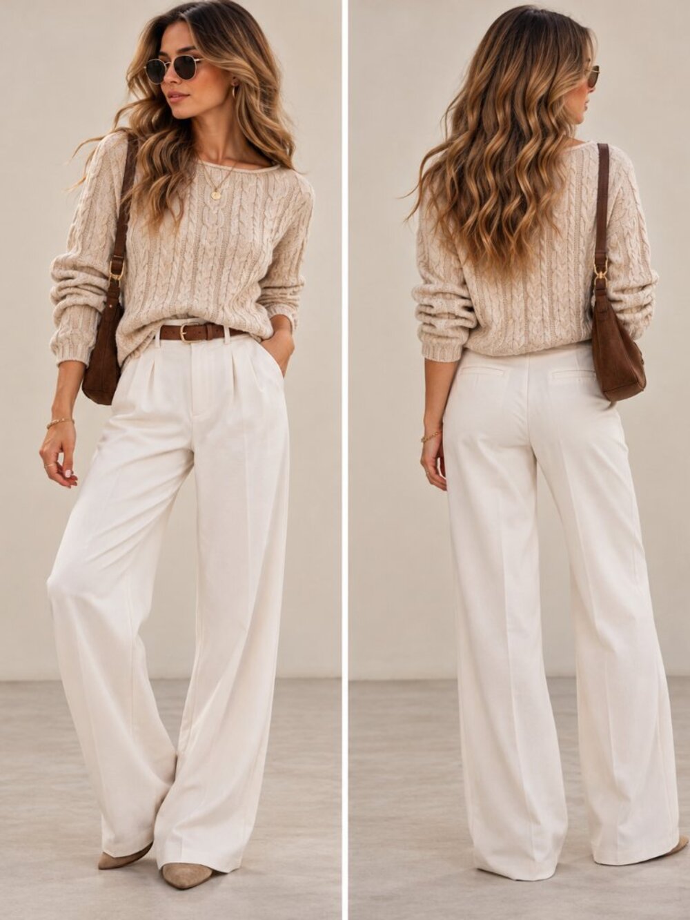 Lauren Ralph Lauren 100% Cotton Cable Knit Sweater Size S Cream Beige